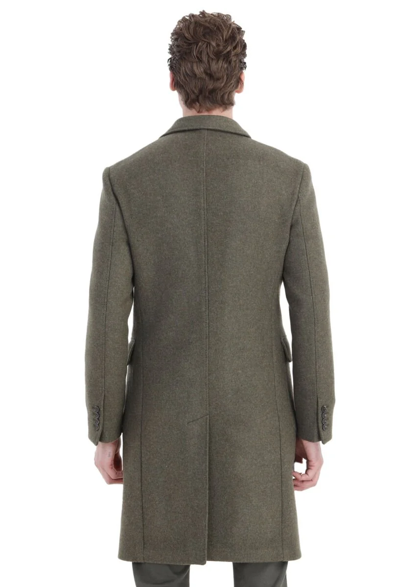 Light Green Weaving Overcoat - 7