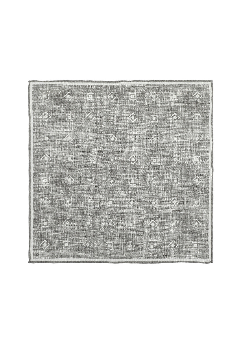 Light Grey %100 Keten Handkerchief - 1