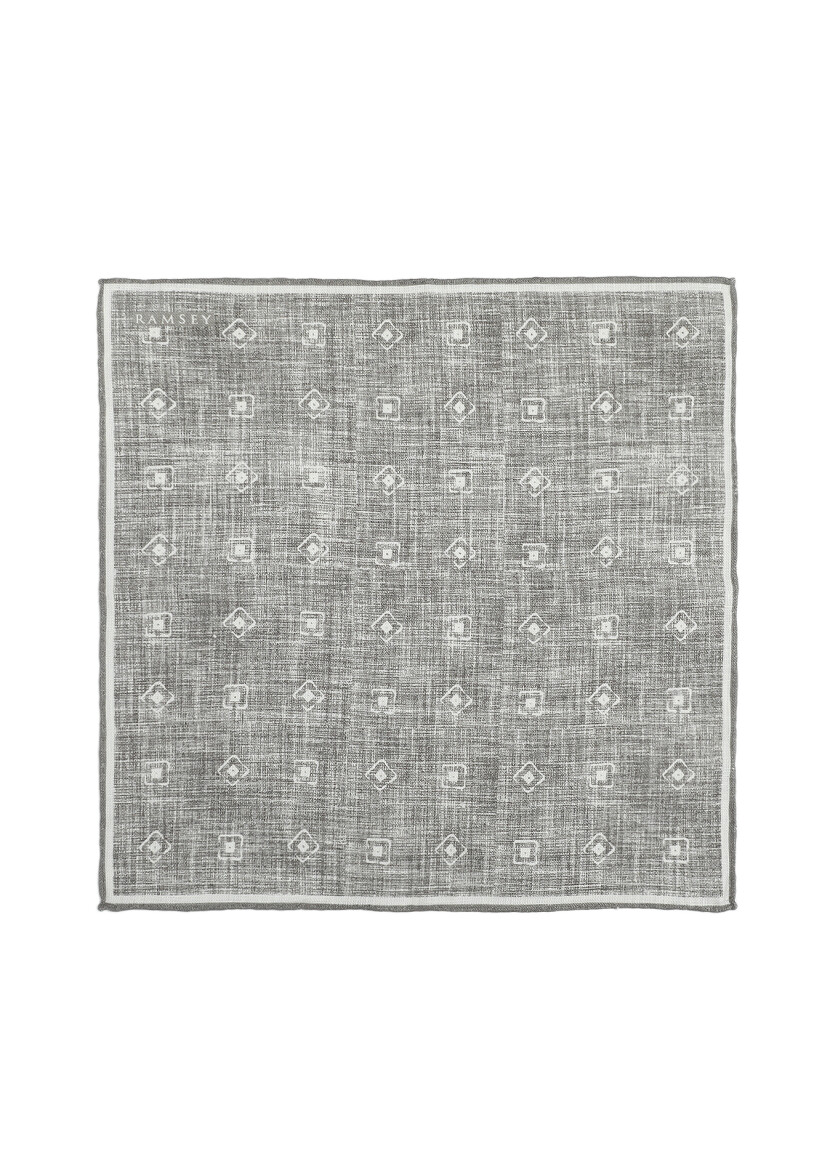 Light Grey %100 Keten Handkerchief 