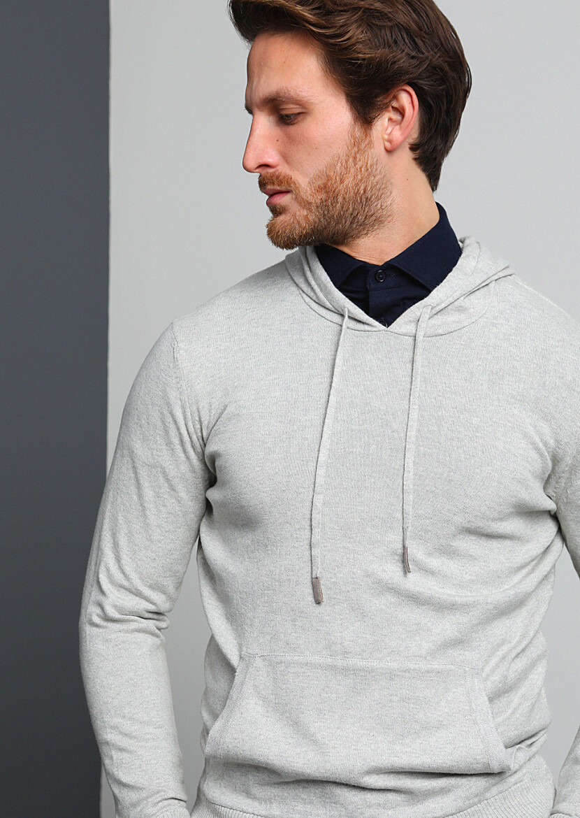 Light Grey Knitwear Sweatshirt 