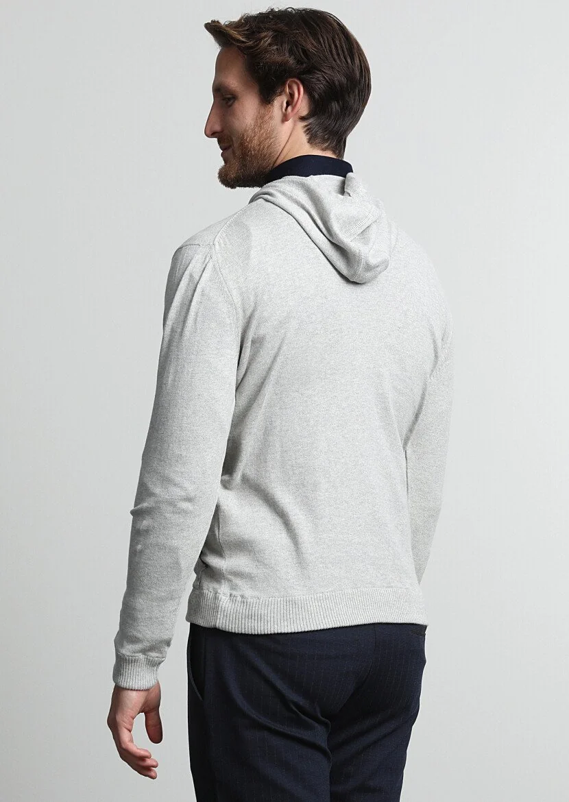 Light Grey Knitwear Sweatshirt - 4