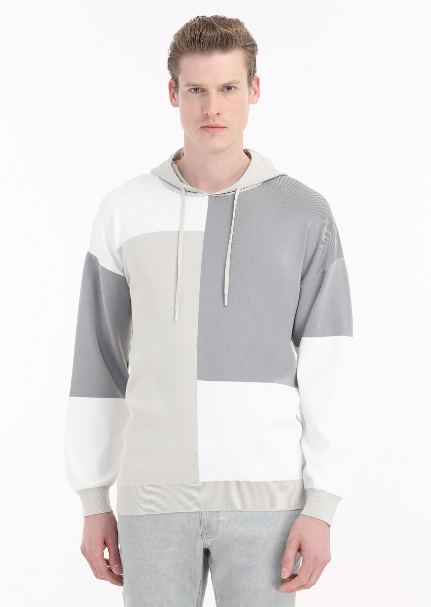 Light Grey Knitwear Sweatshirt - 2