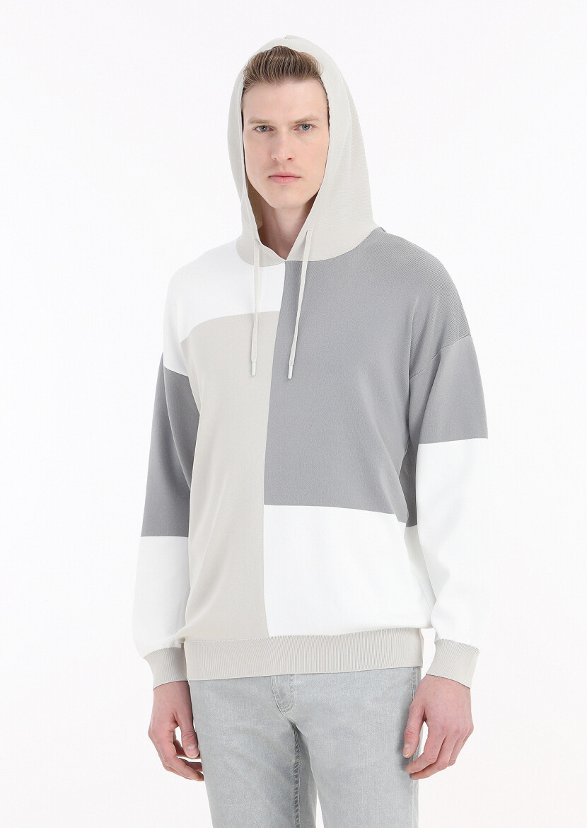 Light Grey Knitwear Sweatshirt - 3