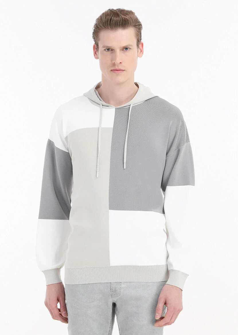 Light Grey Knitwear Sweatshirt 