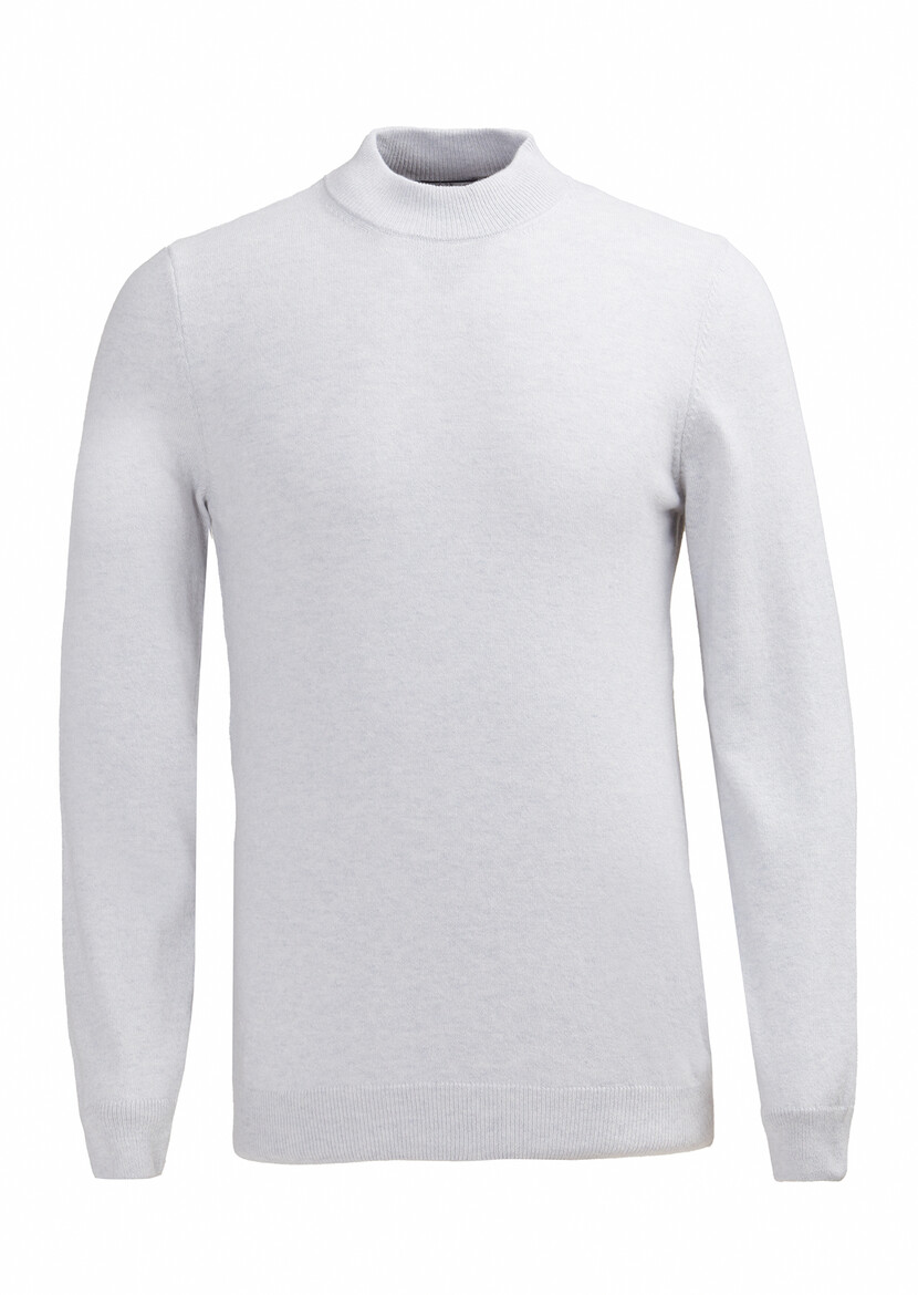 Light Grey Knitwear Sweatshirt - 1