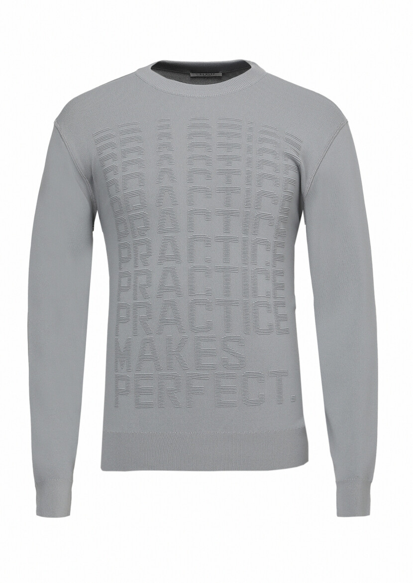 Light Grey Knitwear Sweatshirt - 4