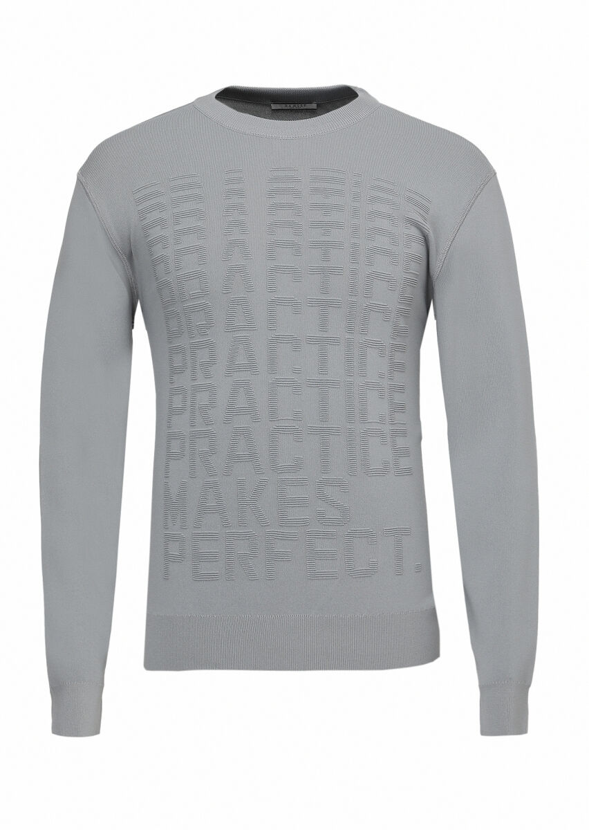 Light Grey Knitwear Sweatshirt - 4