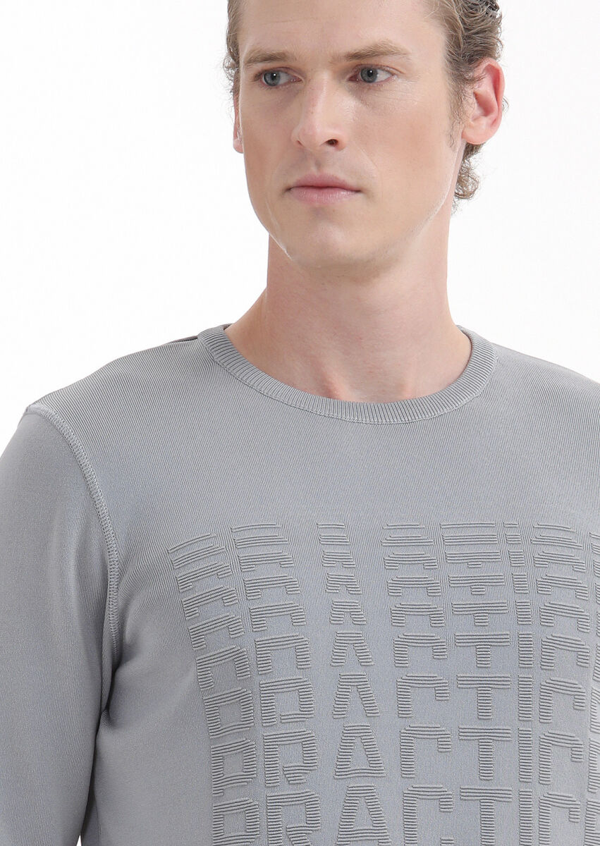 Light Grey Knitwear Sweatshirt - 3