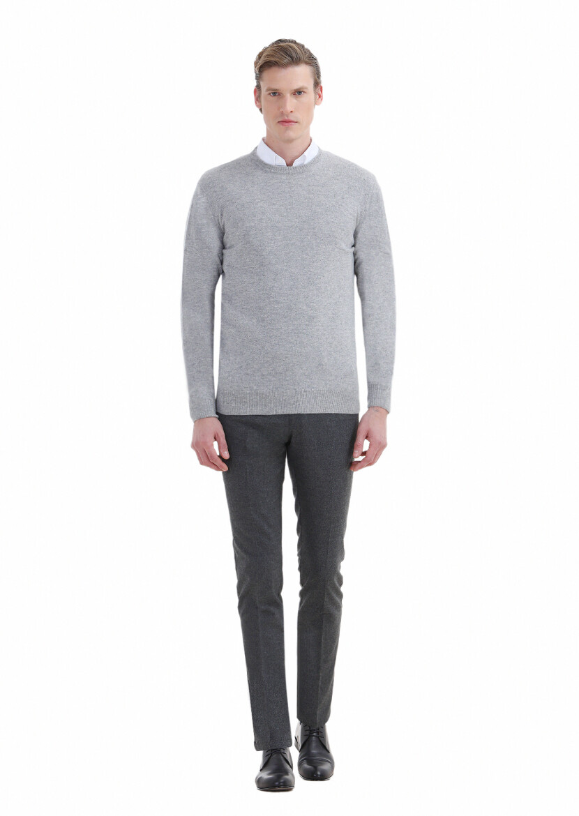 Light Grey Knitwear Sweatshirt - 2