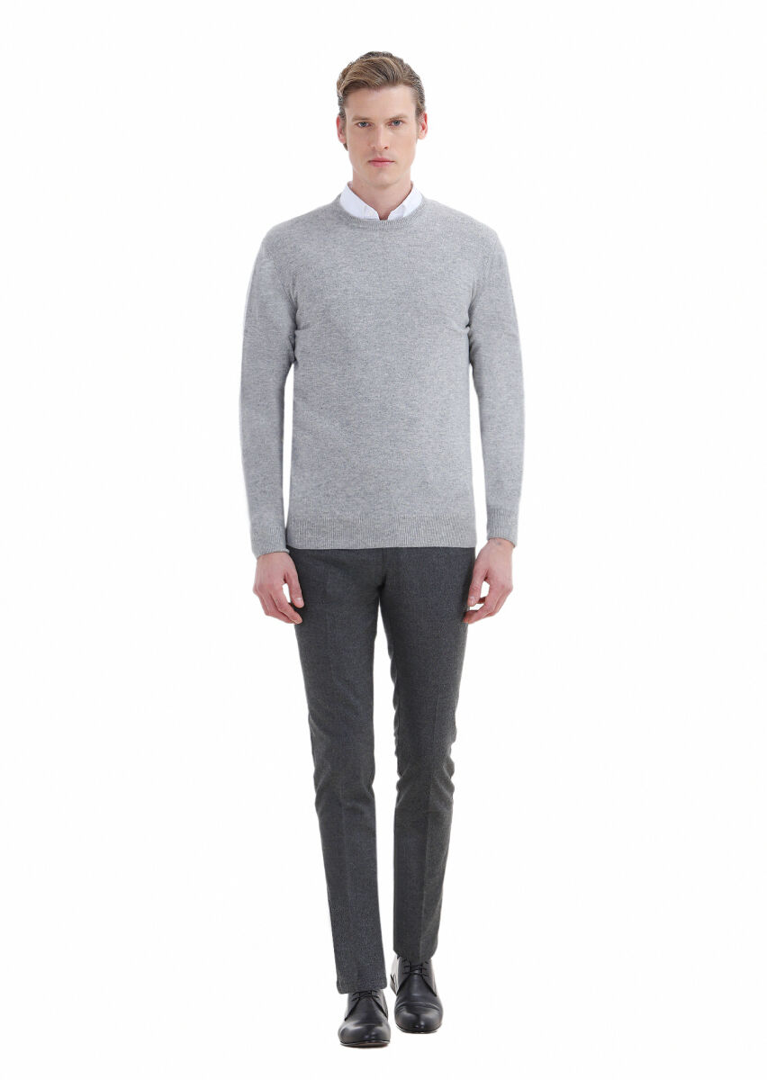 Light Grey Knitwear Sweatshirt - 2