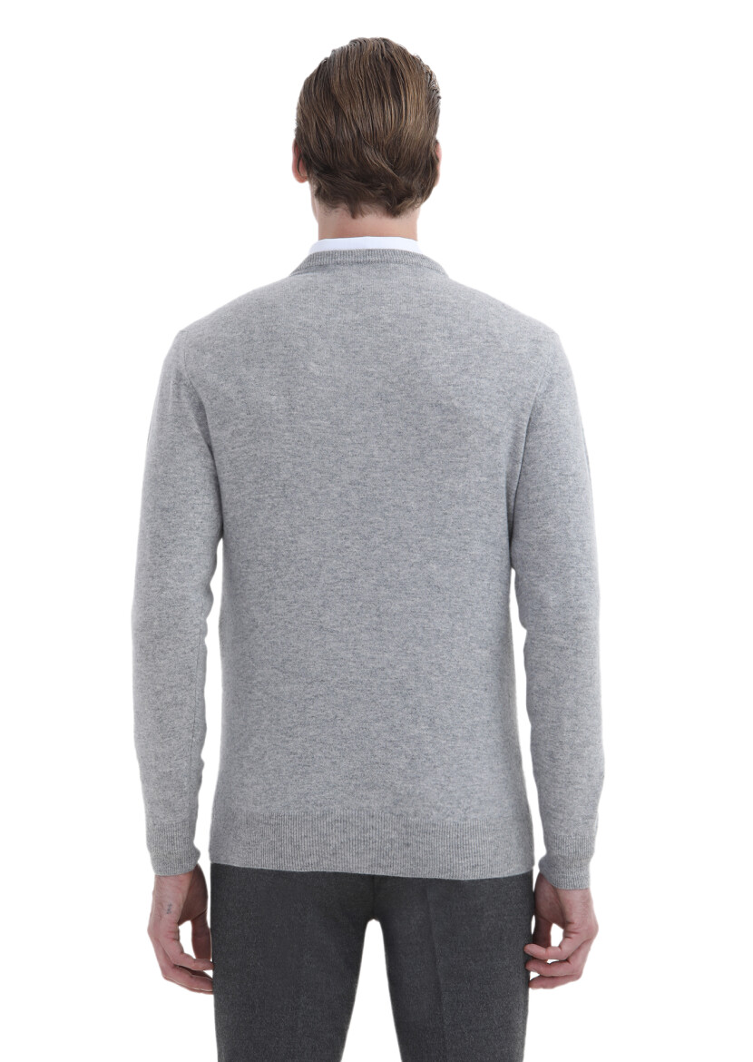 Light Grey Knitwear Sweatshirt - 6