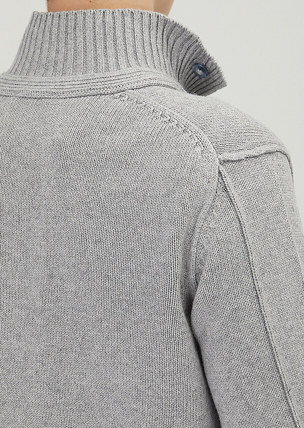 Light Grey Knitwear Sweatshirt - 3