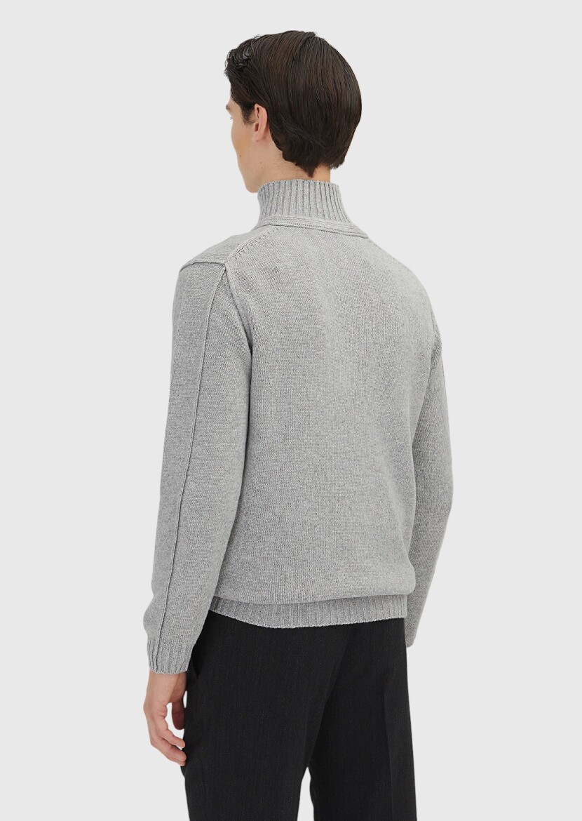 Light Grey Knitwear Sweatshirt - 7
