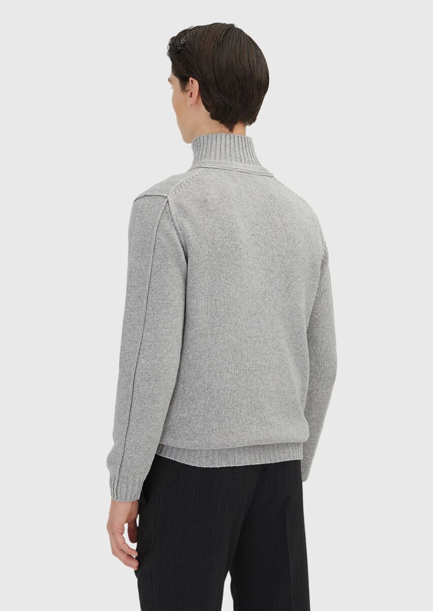 Light Grey Knitwear Sweatshirt - 7