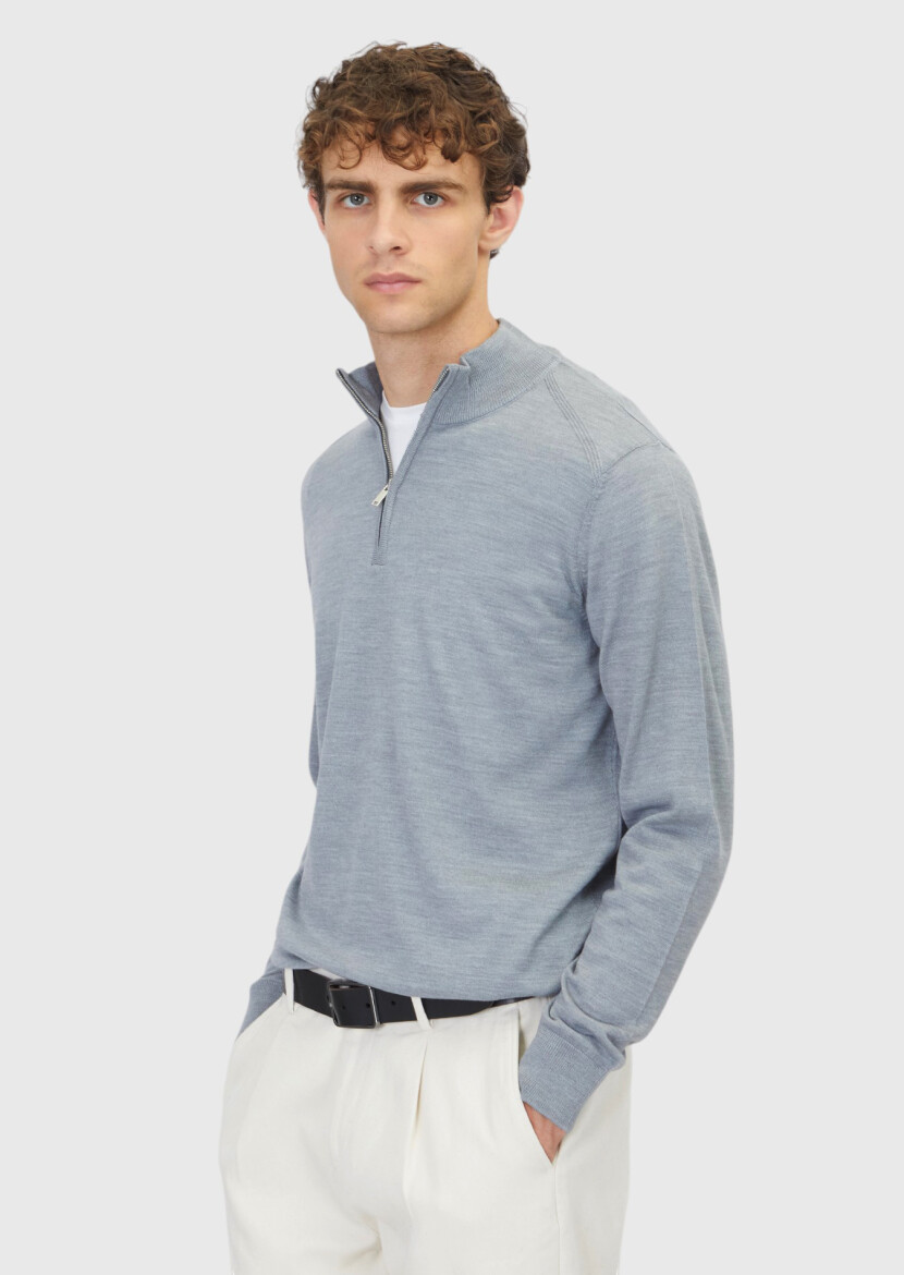 Light Grey Knitwear Sweatshirt - 3
