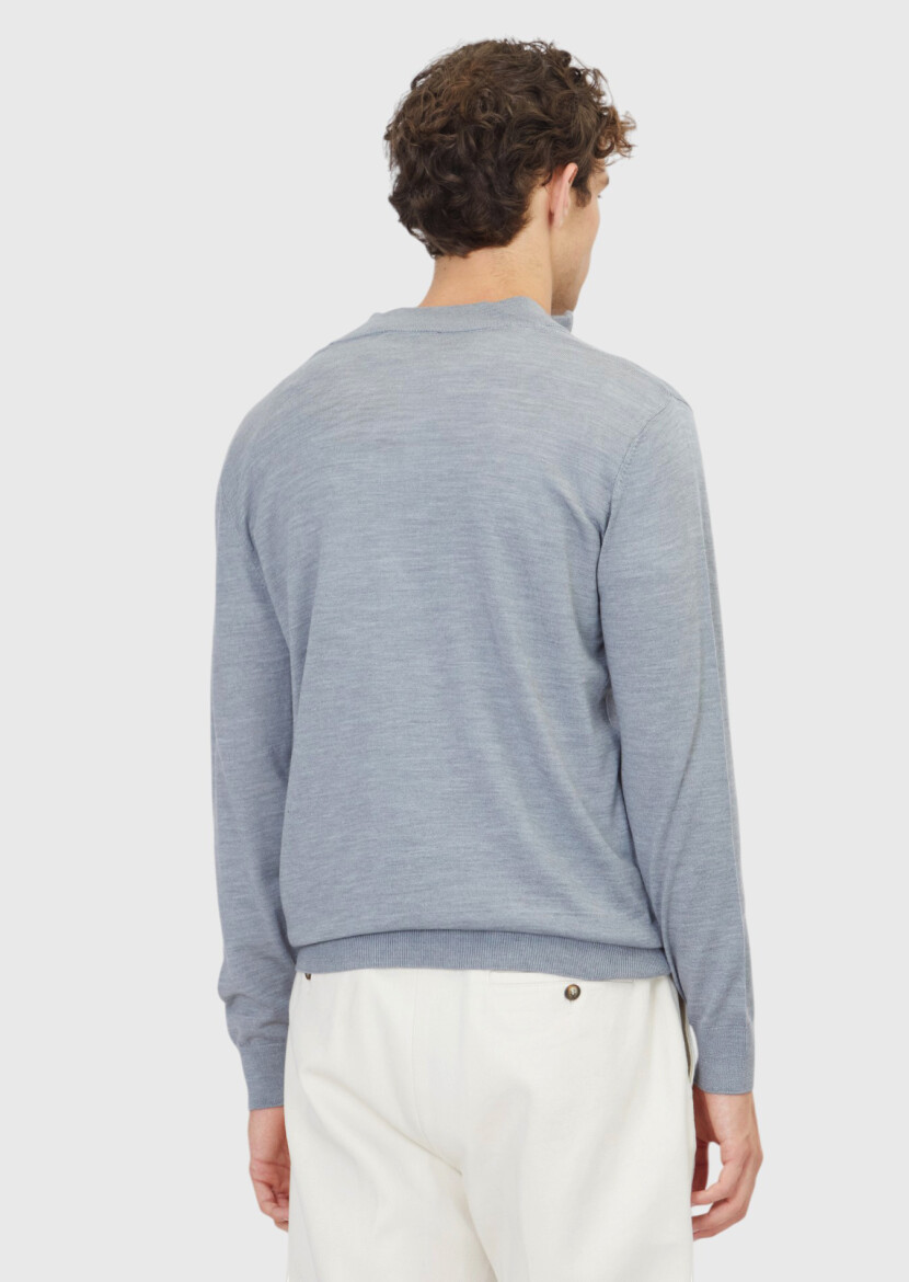 Light Grey Knitwear Sweatshirt - 6
