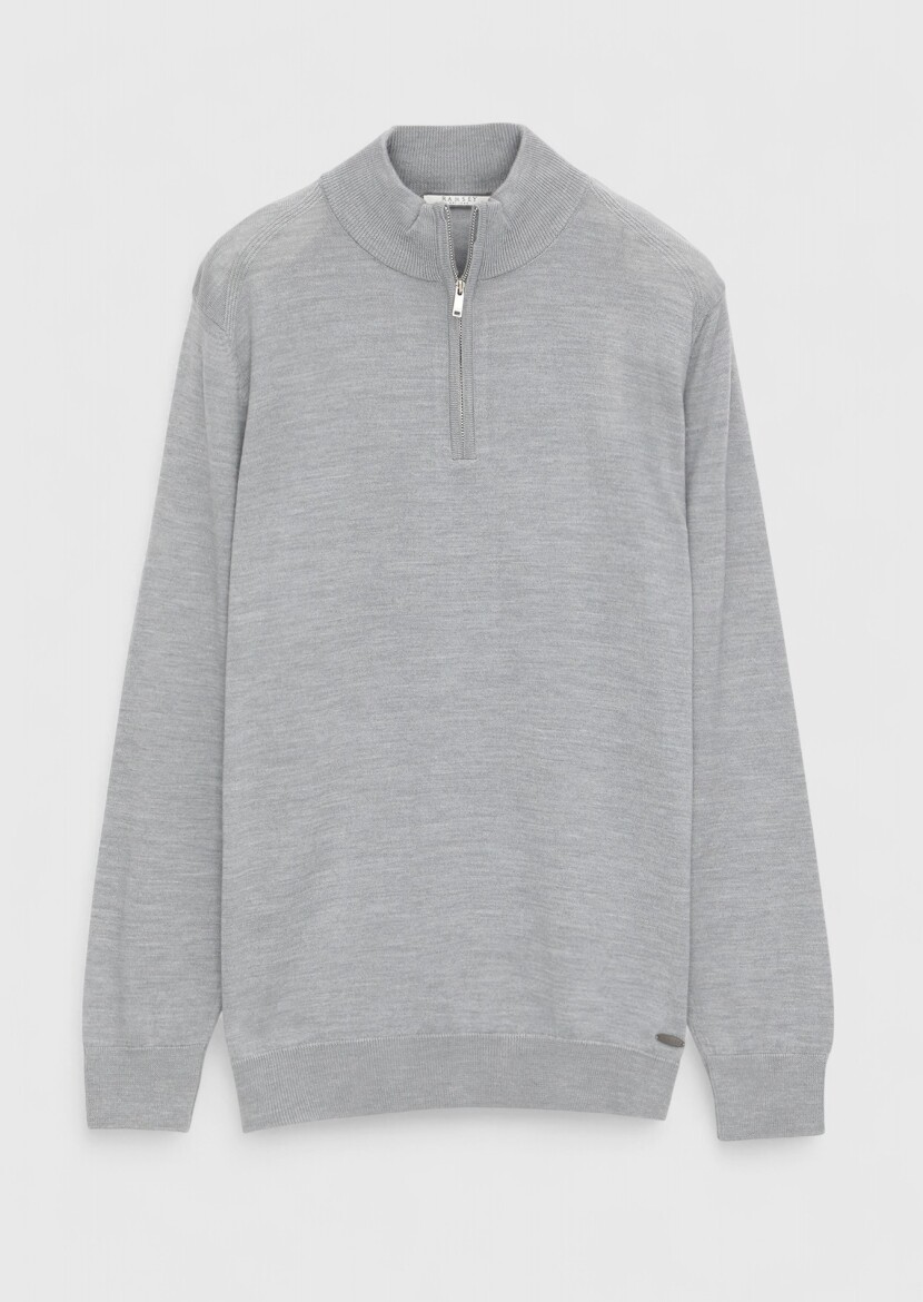 Light Grey Knitwear Sweatshirt - 7