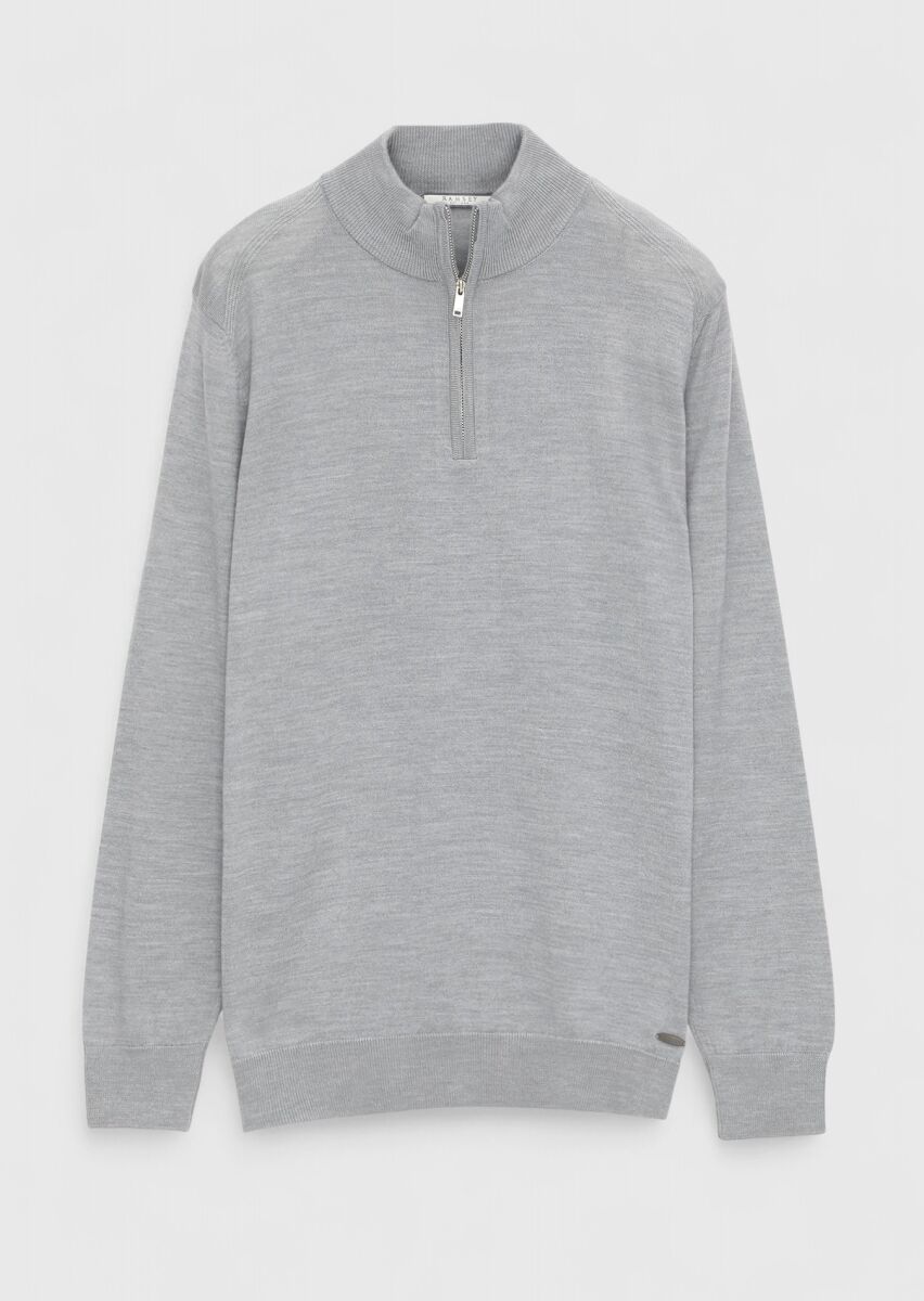 Light Grey Knitwear Sweatshirt - 7