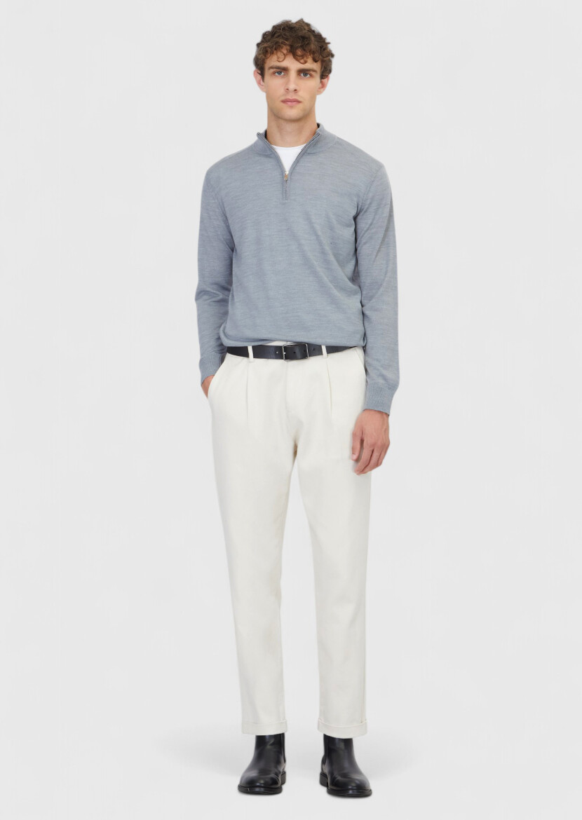 Light Grey Knitwear Sweatshirt 