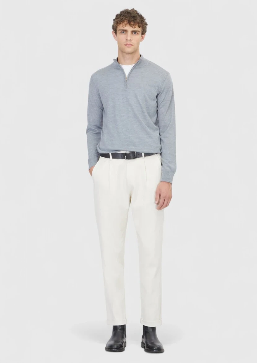 Light Grey Knitwear Sweatshirt 