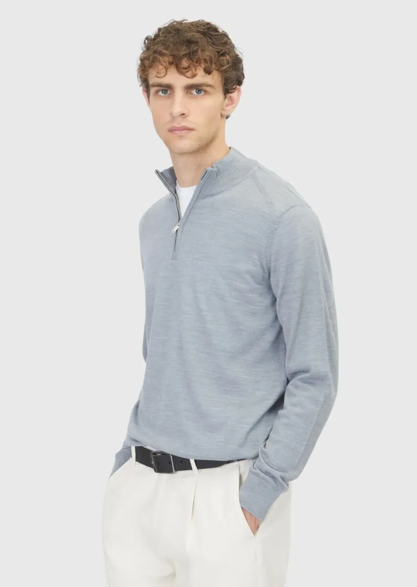 Light Grey Knitwear Sweatshirt - 3