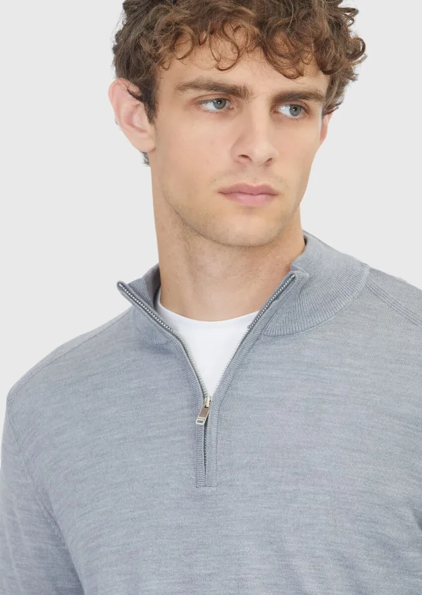 Light Grey Knitwear Sweatshirt - 4