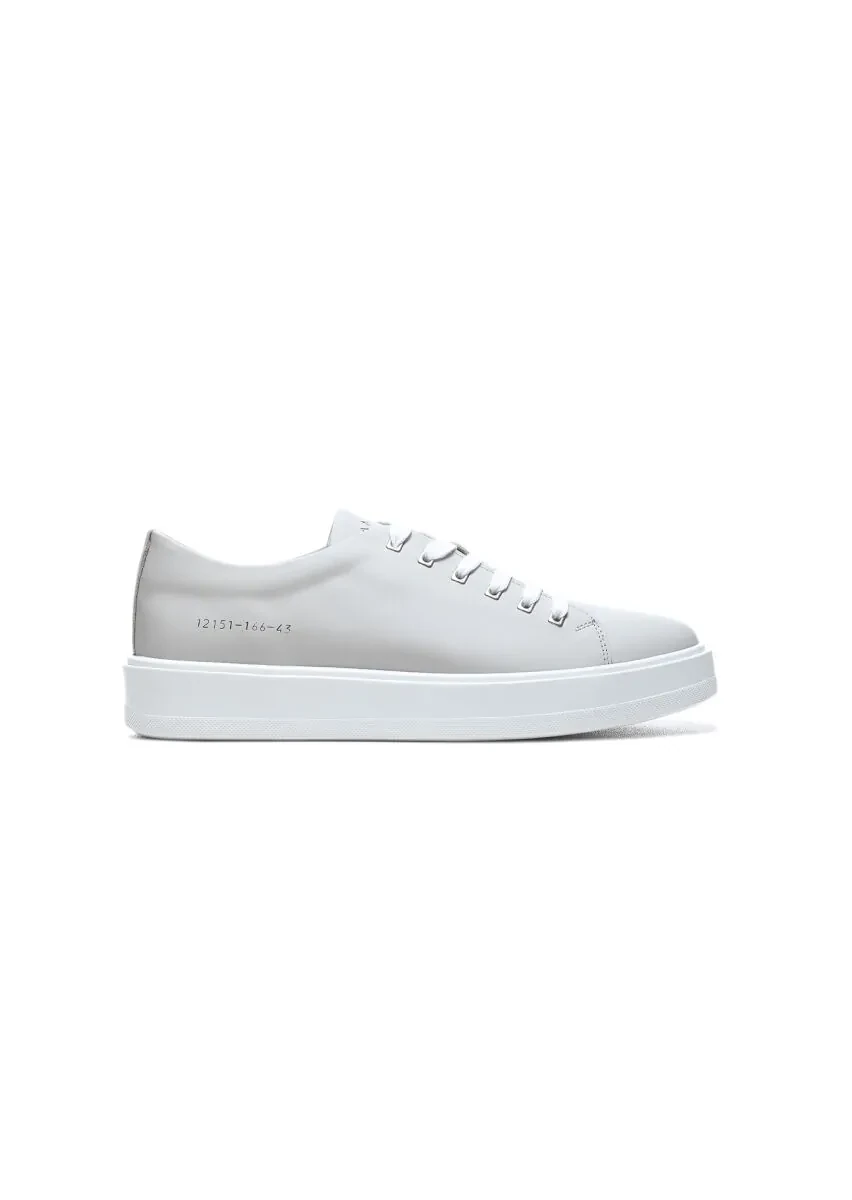 Light Grey Leather Sneaker - 1