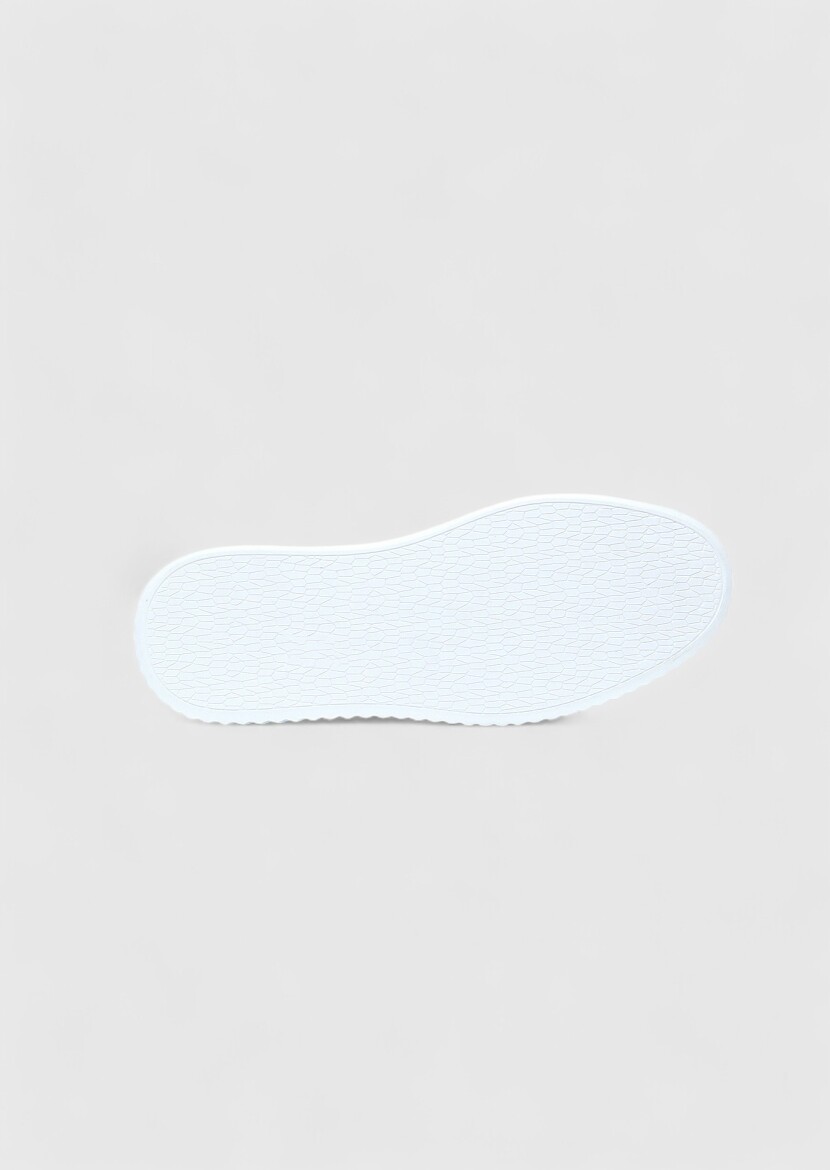 Light Grey Leather Sneaker - 5