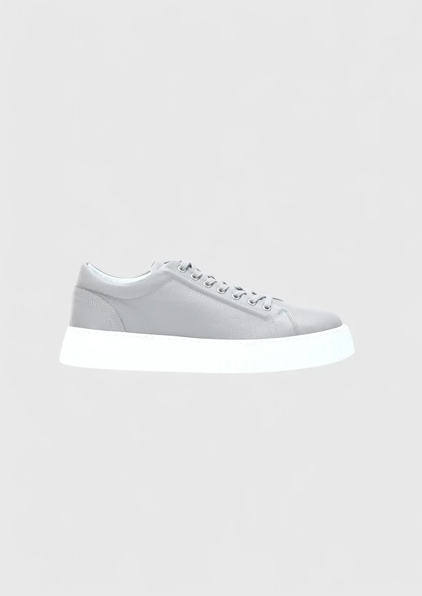 Light Grey Leather Sport Sneaker - 1