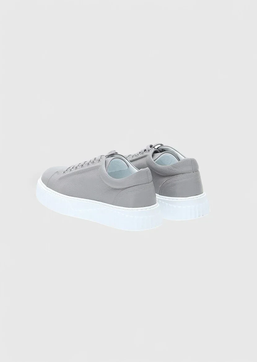 Light Grey Leather Sport Sneaker - 4