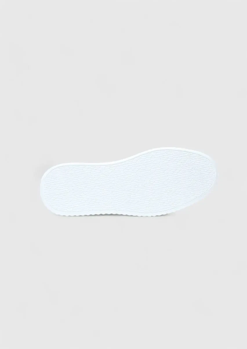Light Grey Leather Sport Sneaker - 5