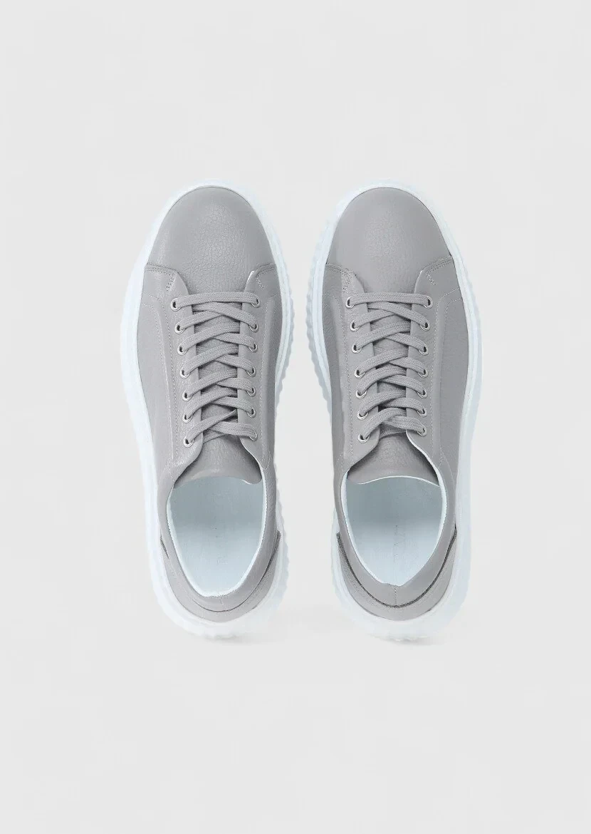 Light Grey Leather Sport Sneaker - 6