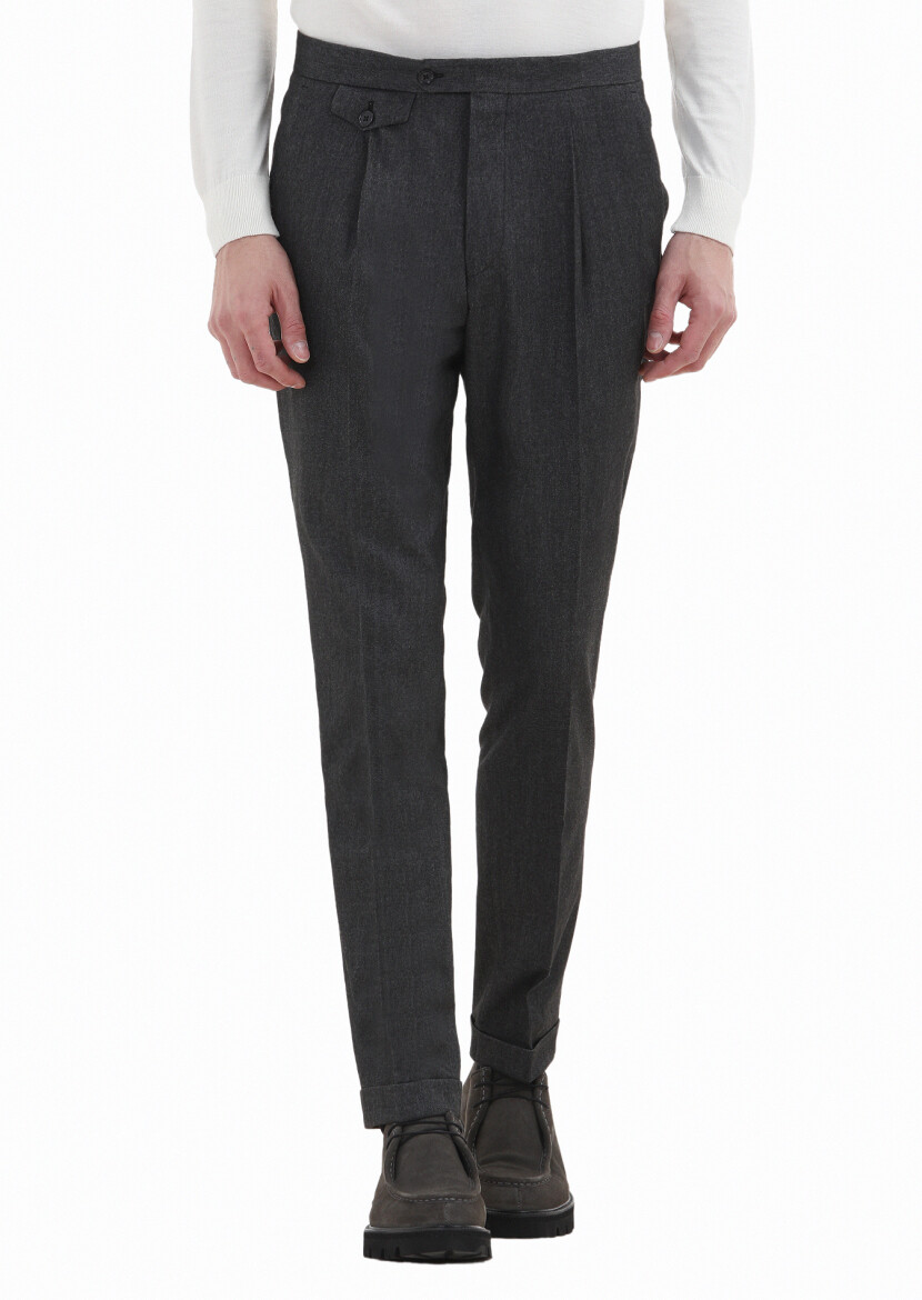 Light Grey Material Modern Fit Classical Trousers 