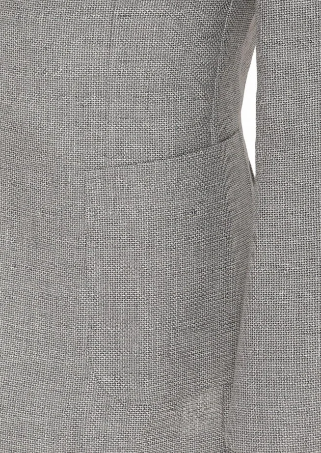 Light Grey Micro Comfort Fit Wool Blended Jacket - 3