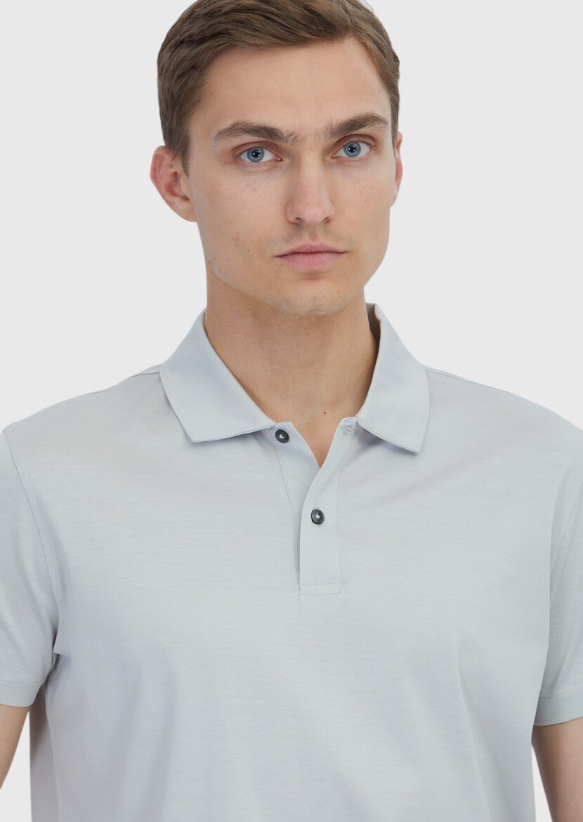 Light Grey Plain 100% Cotton T-Shirt - 4