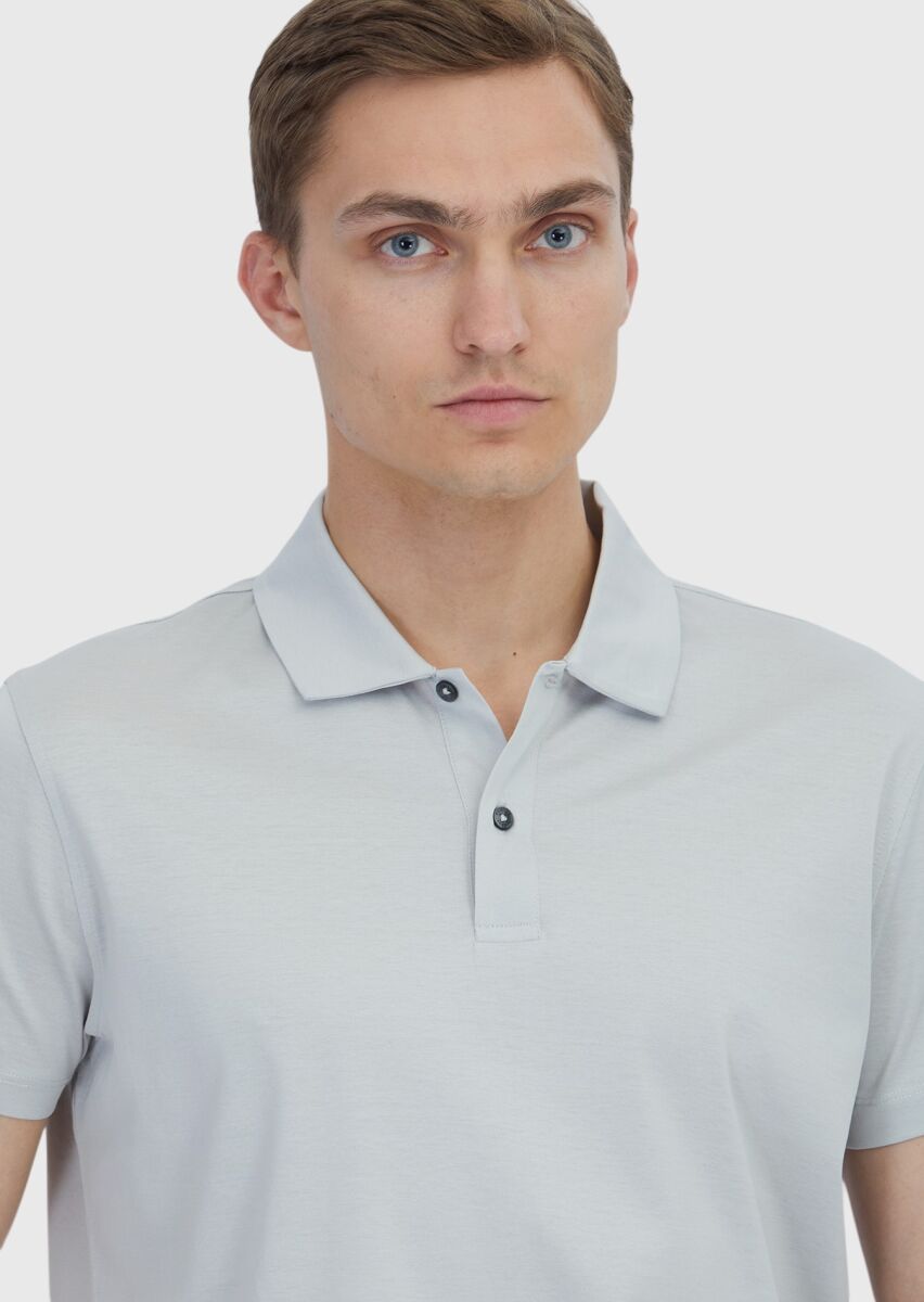 Light Grey Plain 100% Cotton T-Shirt - 4