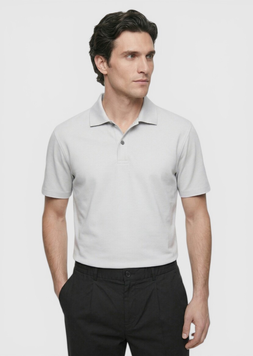 Light Grey Plain 100% Cotton T-Shirt - RAMSEY