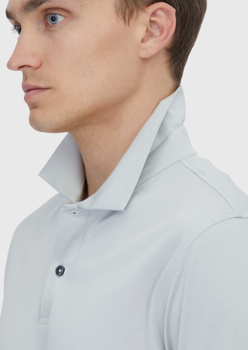 Light Grey Plain 100% Cotton T-Shirt - 5