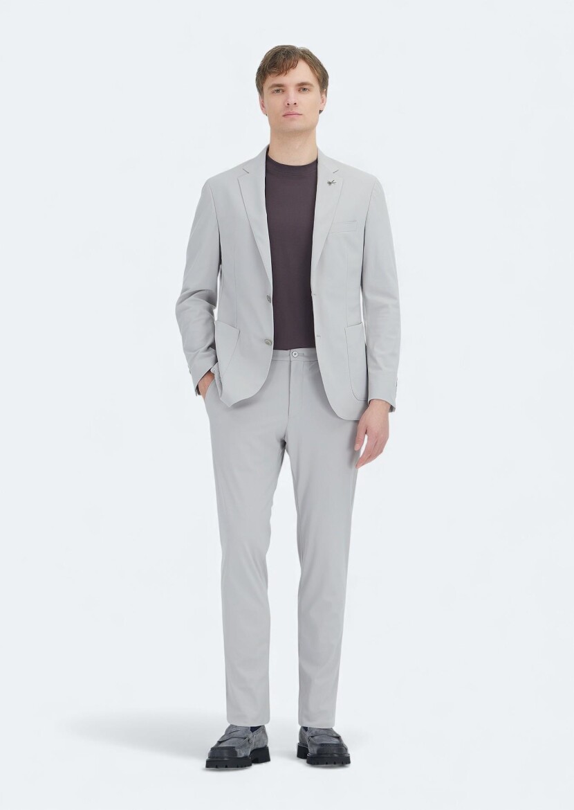 Light Grey Plain Comfort Fit Suit - RAMSEY
