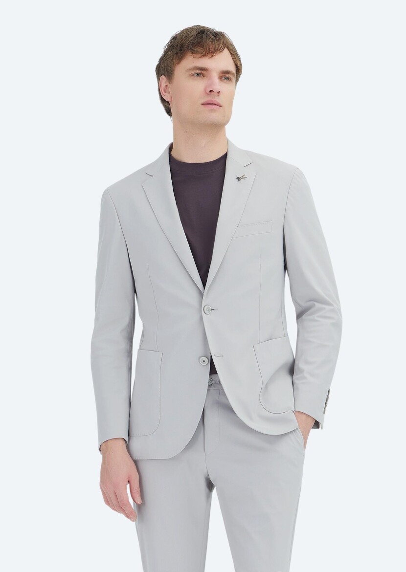Light Grey Plain Comfort Fit Suit - RAMSEY