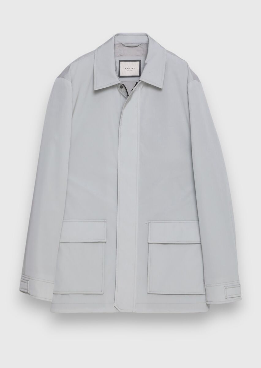 Light Grey Plain Regular Fit Lightweight Jacket - 6