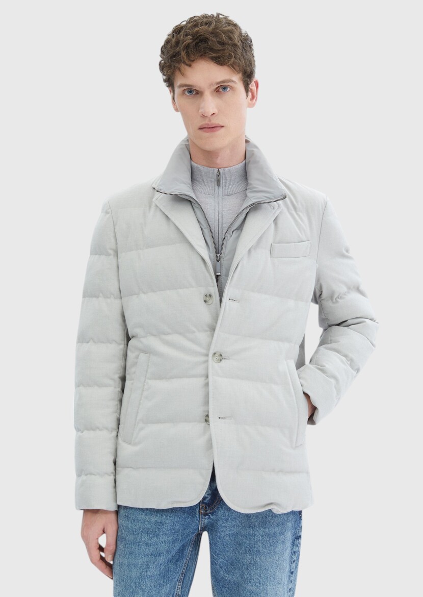 Light Grey Regular Fit Lightweight Jacket - RAMSEY