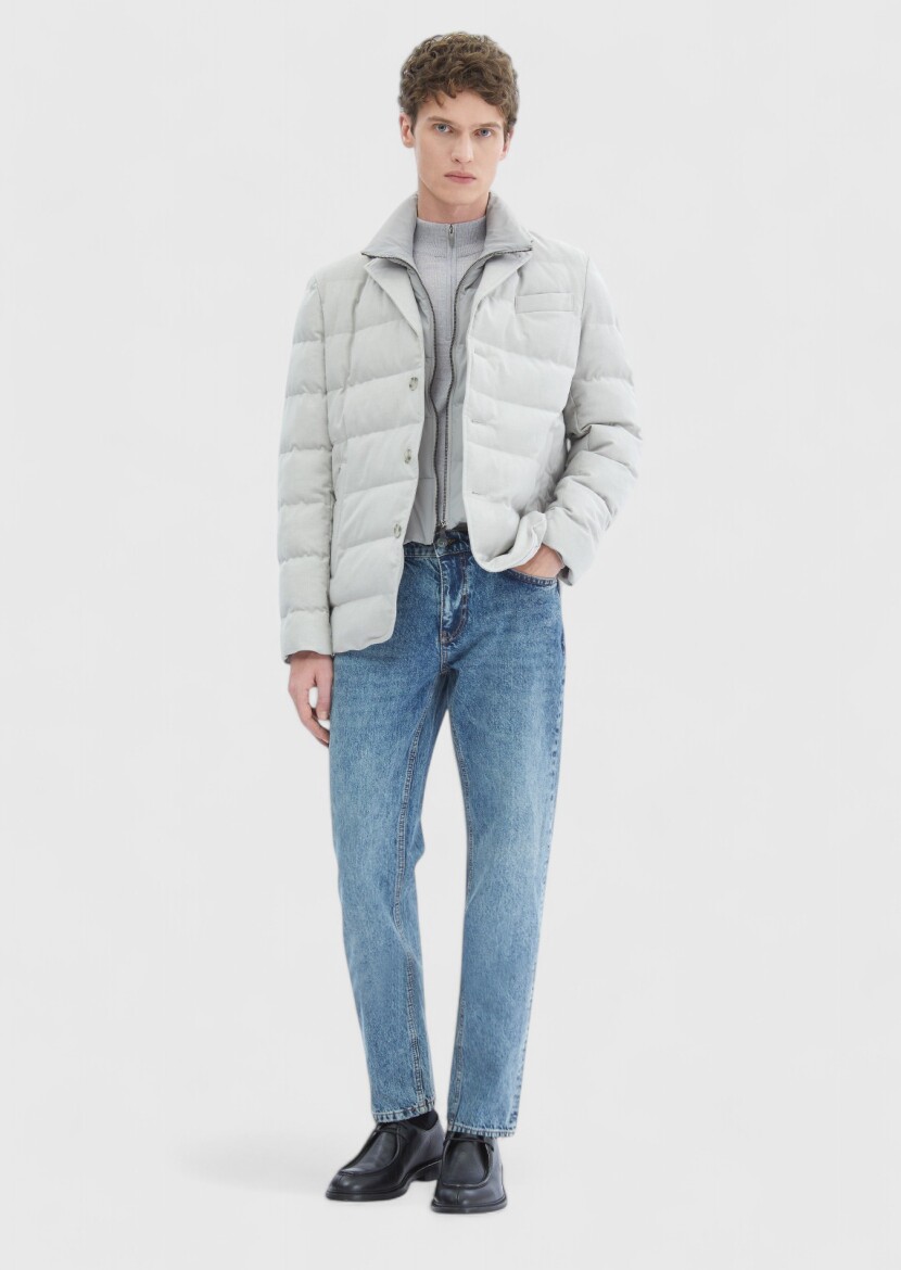 Light Grey Regular Fit Lightweight Jacket - RAMSEY