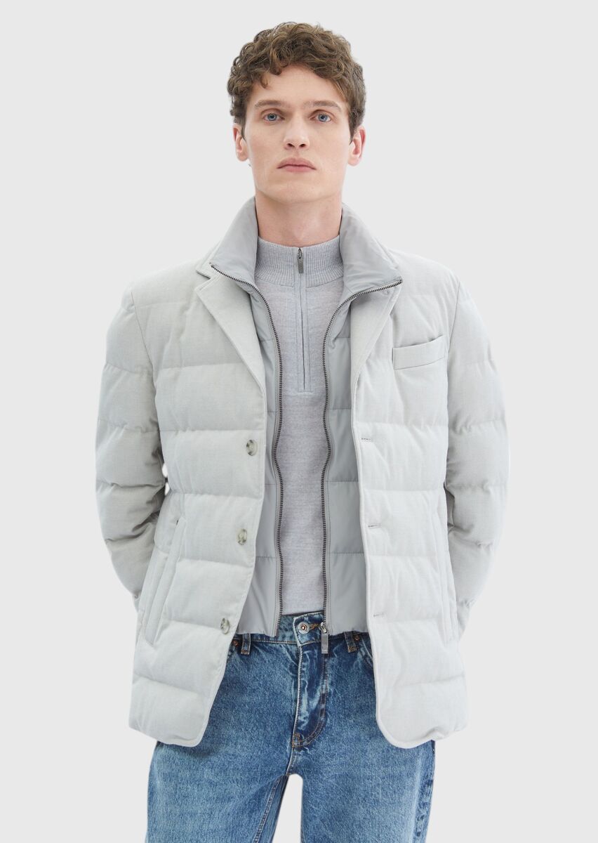 Light Grey Regular Fit Lightweight Jacket - 3