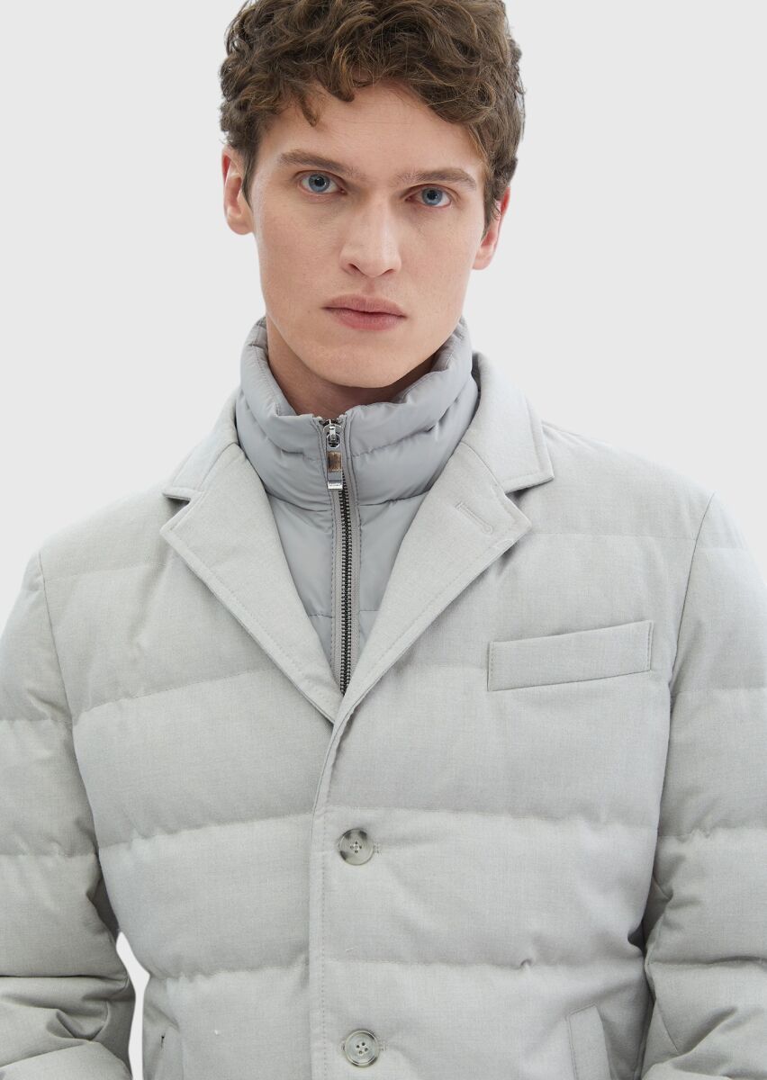 Light Grey Regular Fit Lightweight Jacket - 5