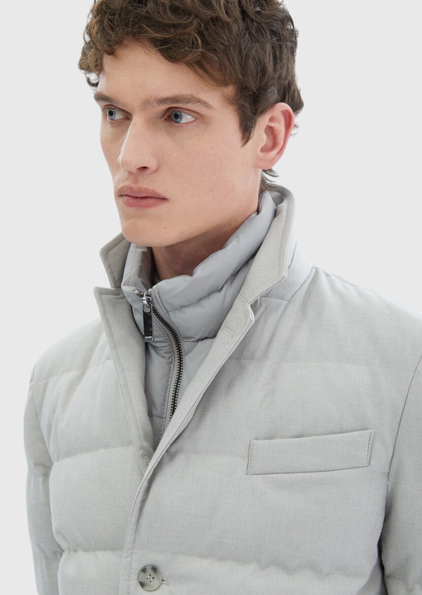 Light Grey Regular Fit Lightweight Jacket - 6