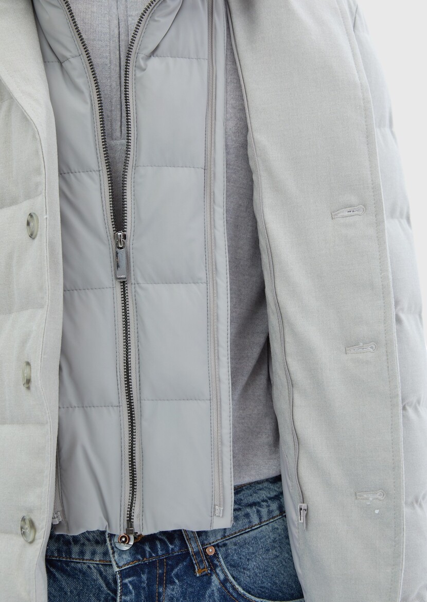 Light Grey Regular Fit Lightweight Jacket - 7