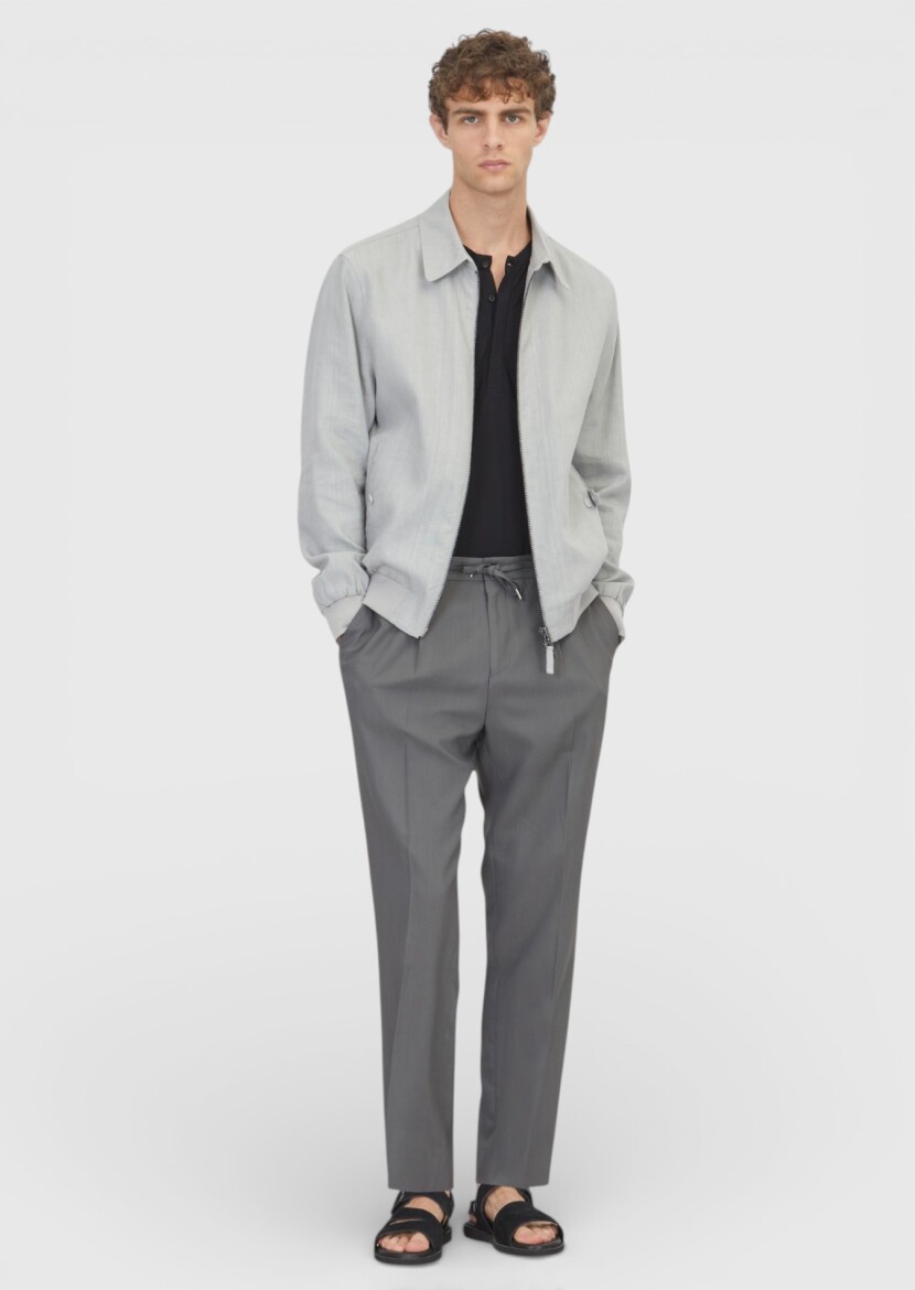 Light Grey Regular Fit Shirt Collar Casual Technical Coat - 2