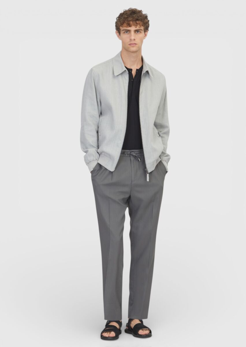 Light Grey Regular Fit Shirt Collar Casual Technical Coat - 2