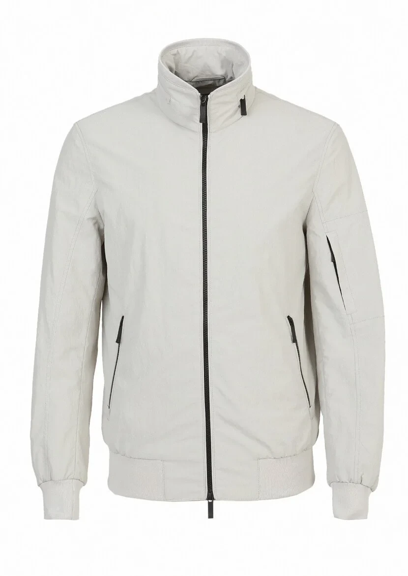 Light Grey Removable Hood Weaving Coat - 7